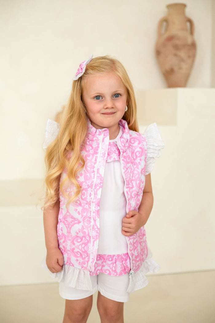 Girls Pink Capri Gilet