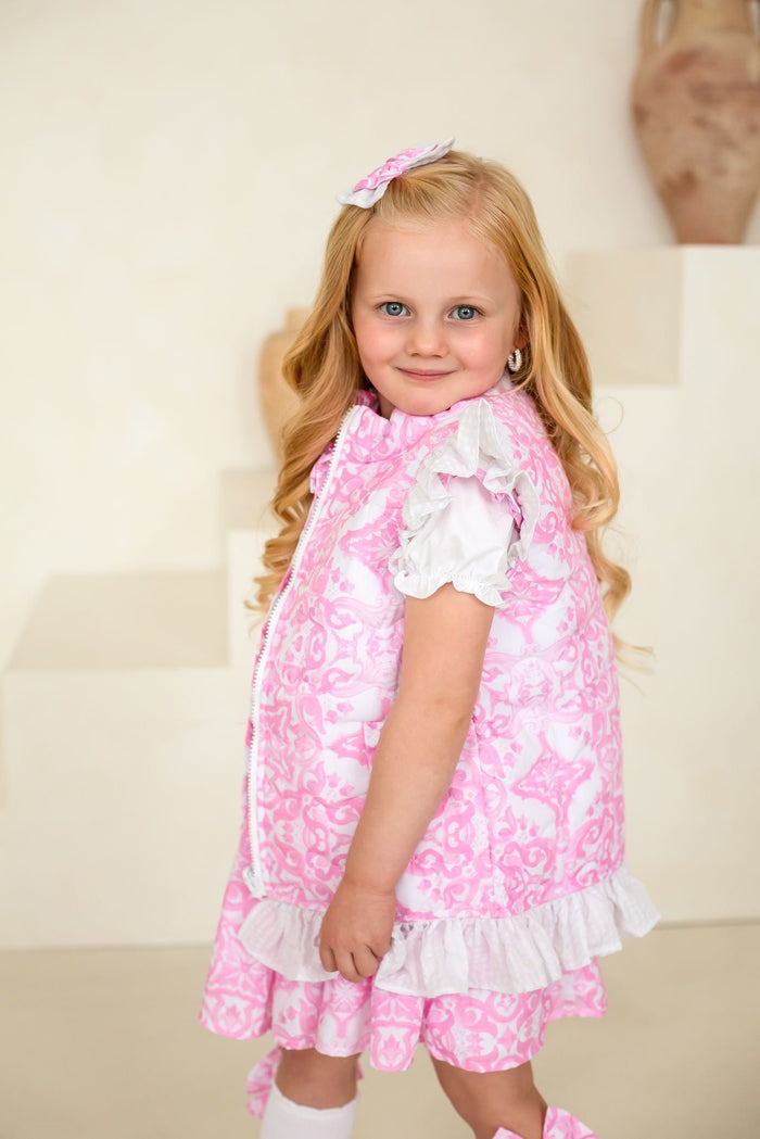 Girls Pink Capri Gilet