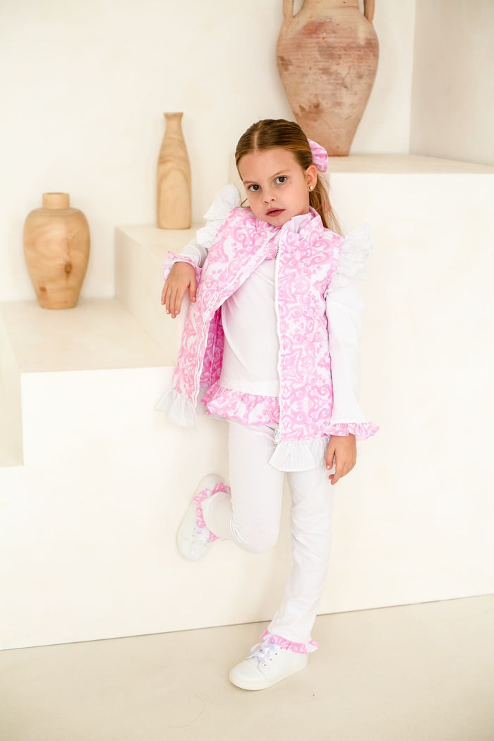 Girls Pink Capri Gilet