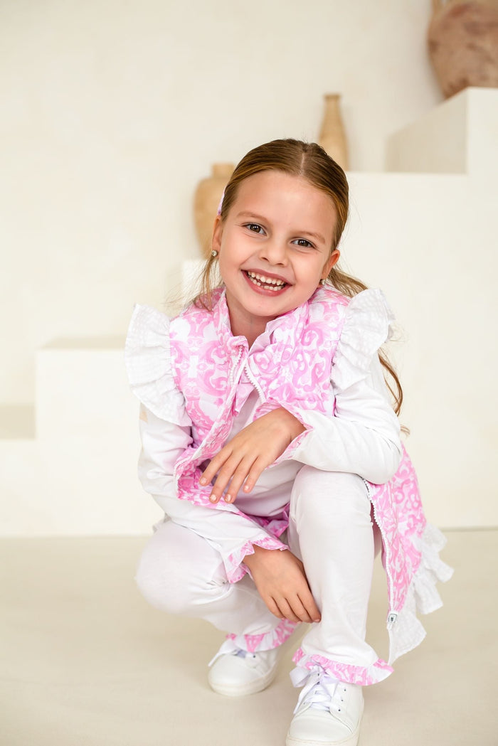 Girls Pink Capri Gilet