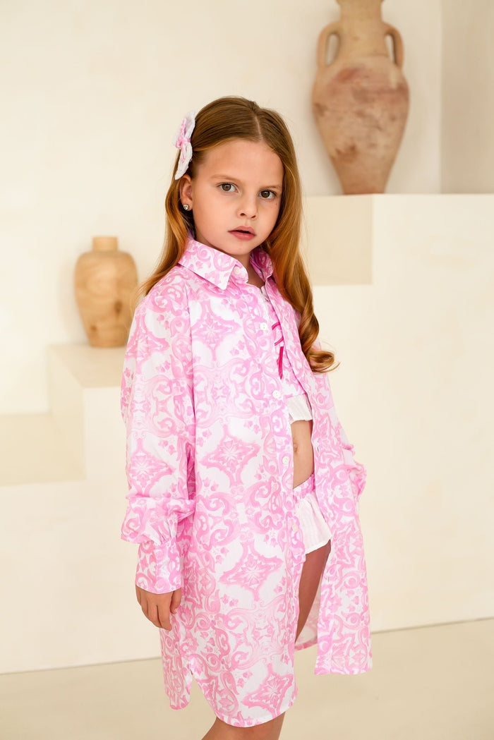 Girls Pink Capri Overshirt