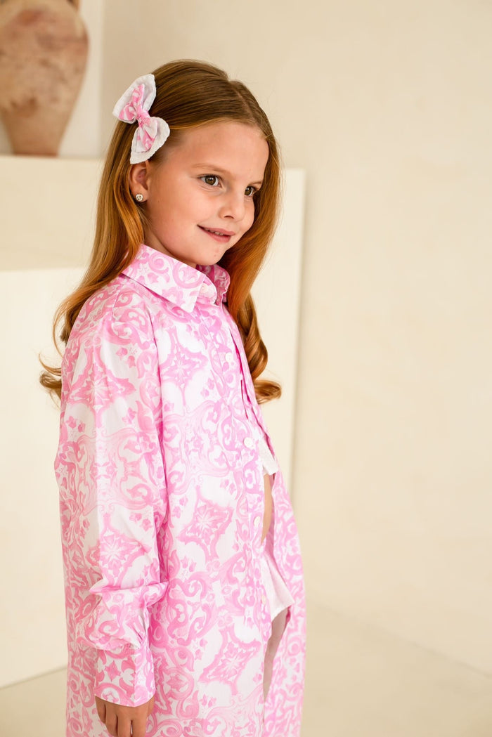 Girls Pink Capri Overshirt