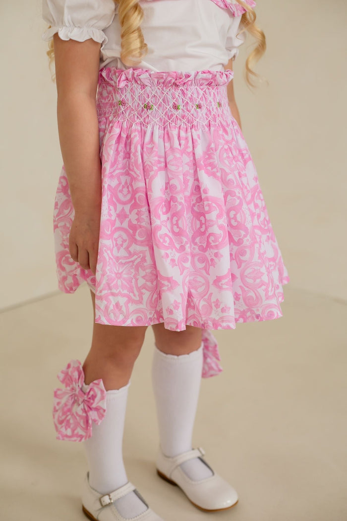 Girls Pink Capri Socks