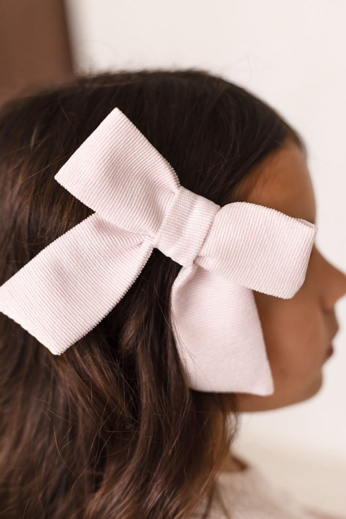 Girls Pink Cord Hairbow