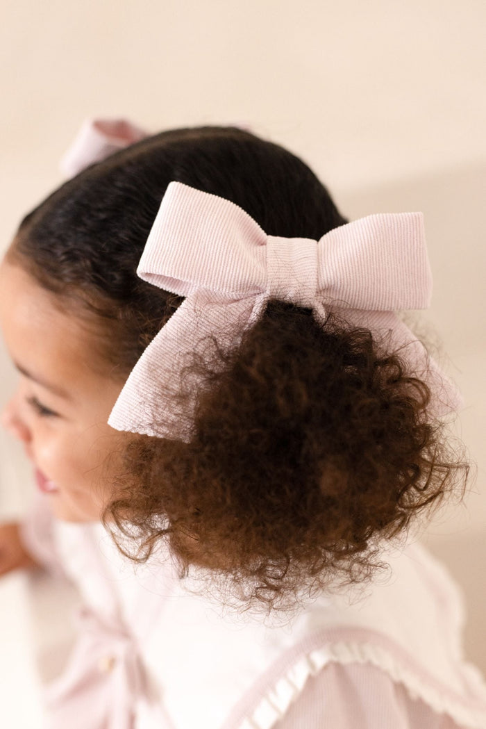 Girls Pink Cord Hairbow