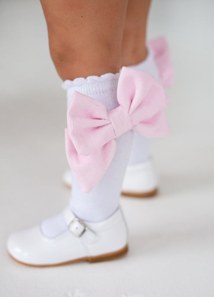 Girls Pink Cord Socks
