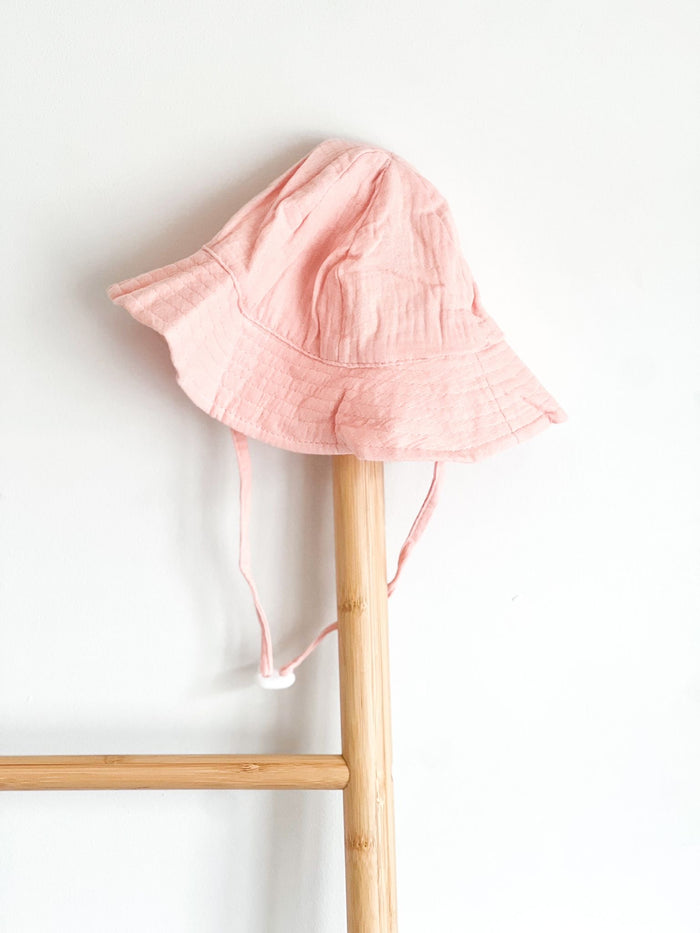 Girls Pink Crinkle Bucket Hat