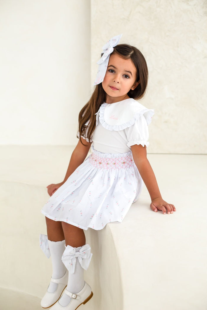 Girls Pink Ditsy Socks