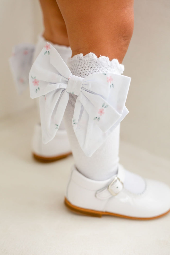 Girls Pink Ditsy Socks