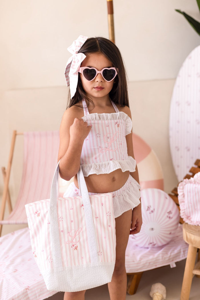 Girls Pink Personalised Beach Bebé Beach Bag