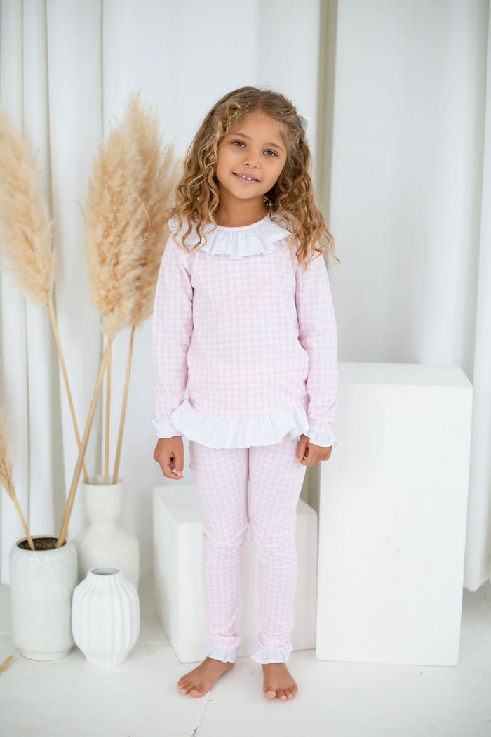 Girls Pink Personalised Gingham Dreams Set