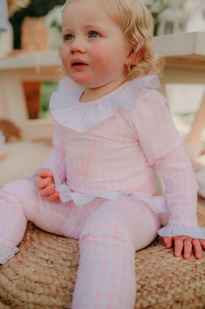 Girls Pink Personalised Gingham Dreams Set