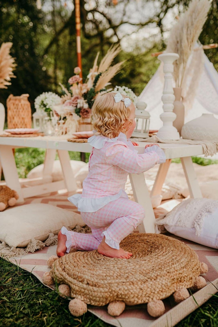 Girls Pink Personalised Gingham Dreams Set