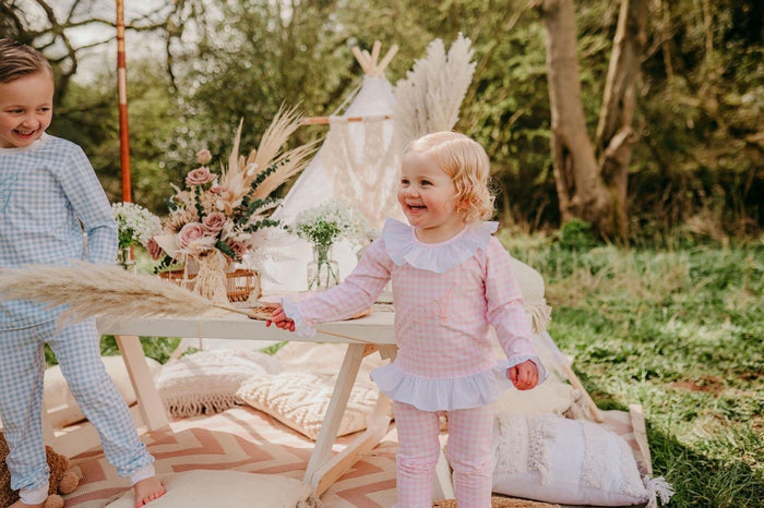 Girls Pink Personalised Gingham Dreams Set
