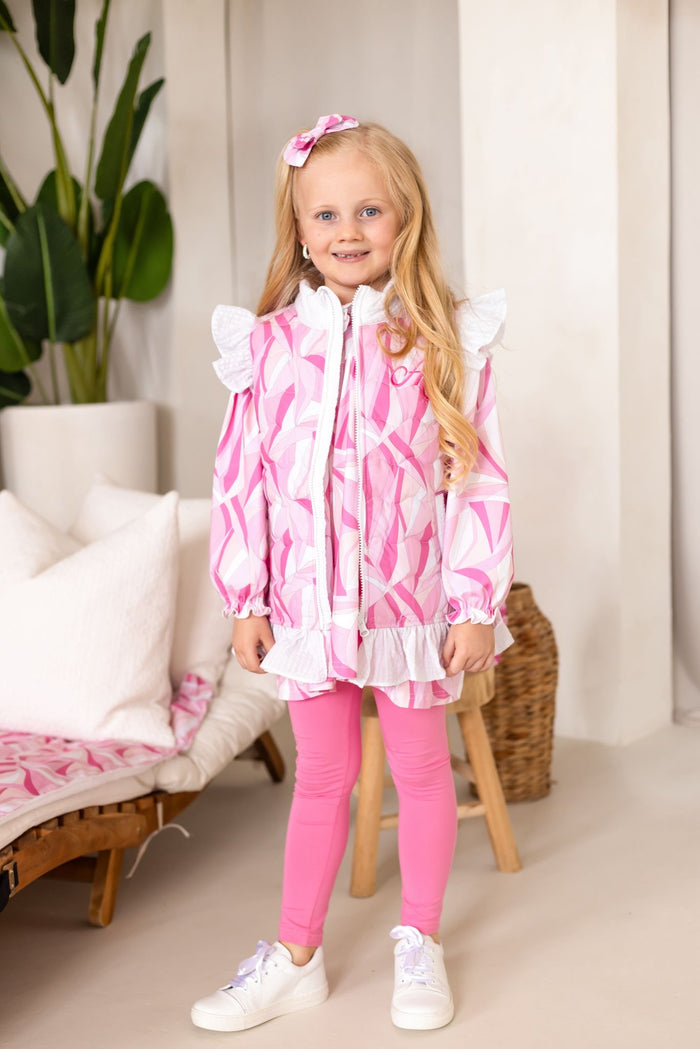 Girls Pink Personalised Riviera Muse Gilet