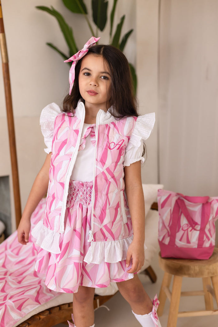Girls Pink Personalised Riviera Muse Gilet