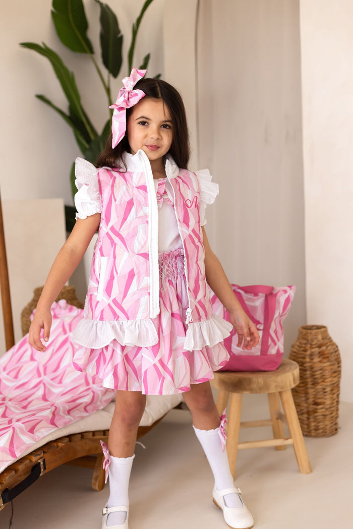 Girls Pink Personalised Riviera Muse Skirt and Top