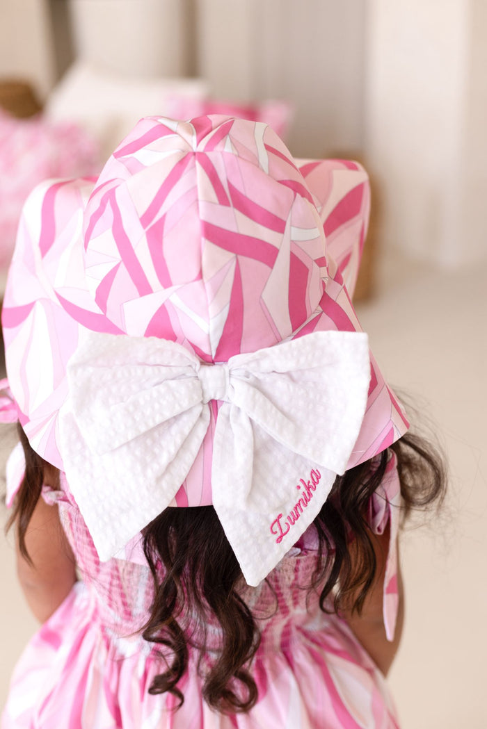 Girls Pink Personalised Riviera Muse Sunhat