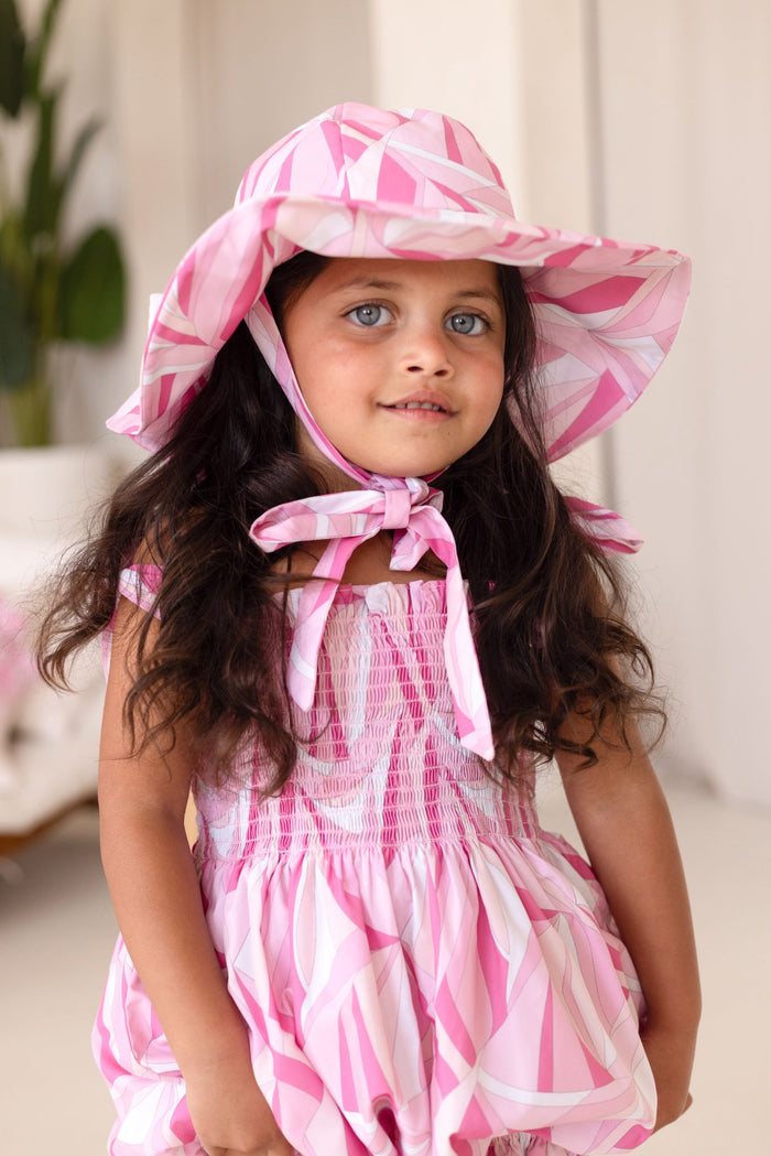 Girls Pink Personalised Riviera Muse Sunhat
