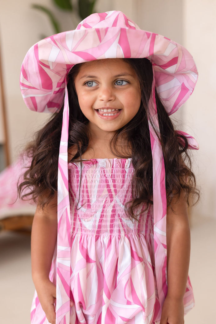 Girls Pink Personalised Riviera Muse Sunhat