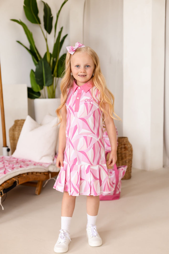 Girls Pink Personalised Riviera Muse Tennis Dress