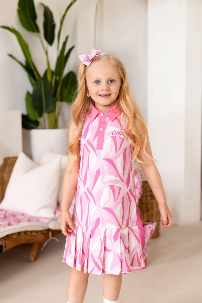 Girls Pink Personalised Riviera Muse Tennis Dress