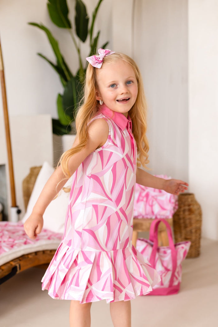 Girls Pink Personalised Riviera Muse Tennis Dress