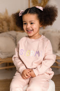 Girls Pink Personalised Soft Fleece Loungewear