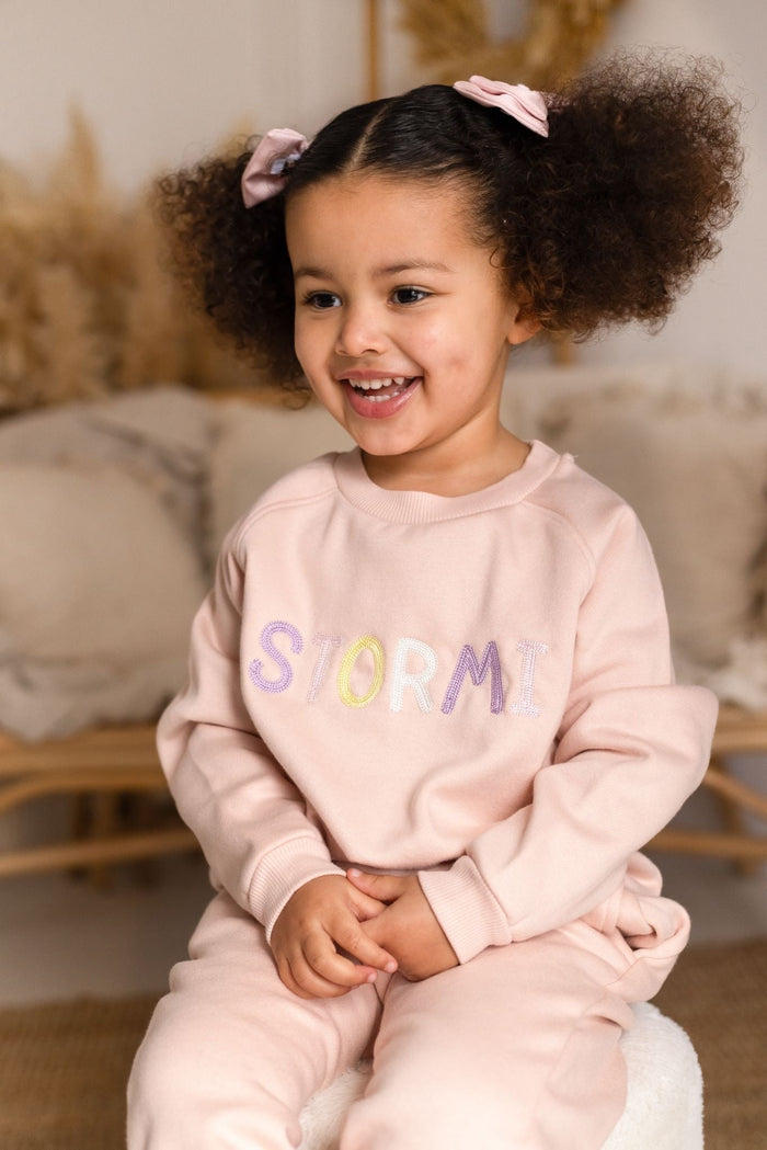 Girls Pink Personalised Soft Fleece Loungewear