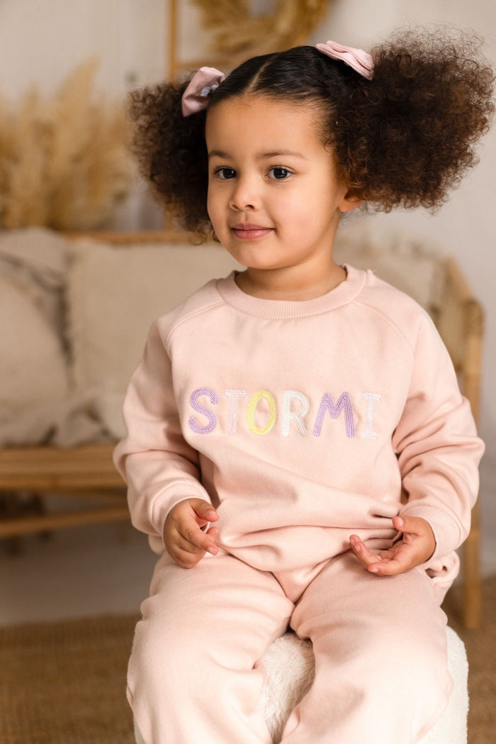 Girls Pink Personalised Soft Fleece Loungewear