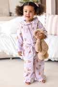 Girls Pink Stripe Personalised Teddy Bear Dressing Gown