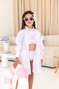 Girls Pink Toile Overshirt
