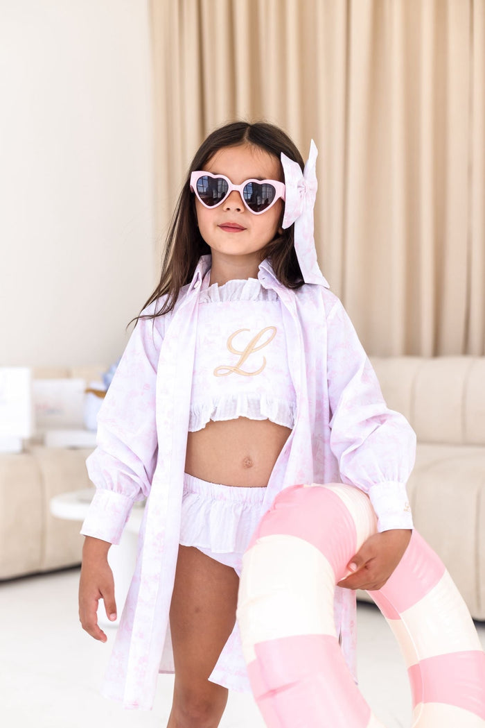Girls Pink Toile Overshirt