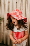 Girls Red Gingham Sunhat