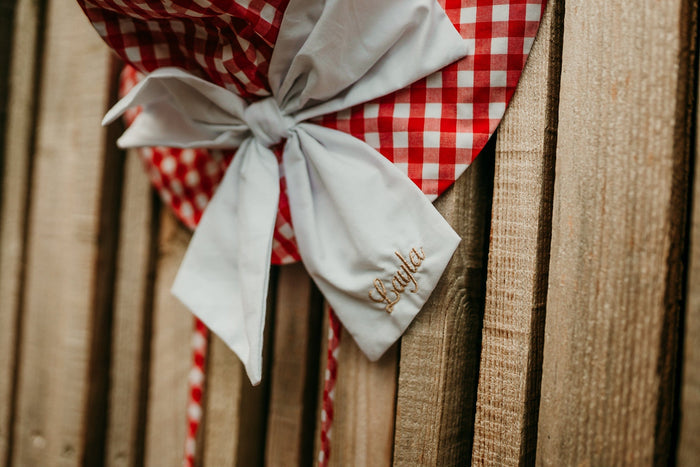 Girls Red Gingham Sunhat