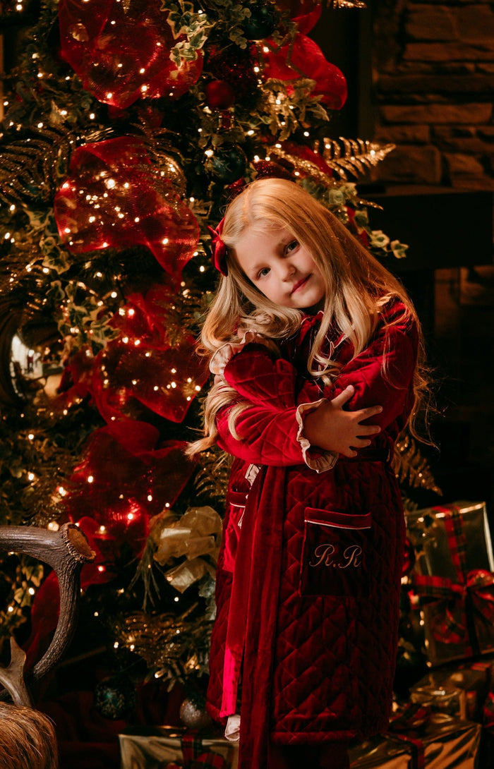 Girls Red Luxe Dressing Gown