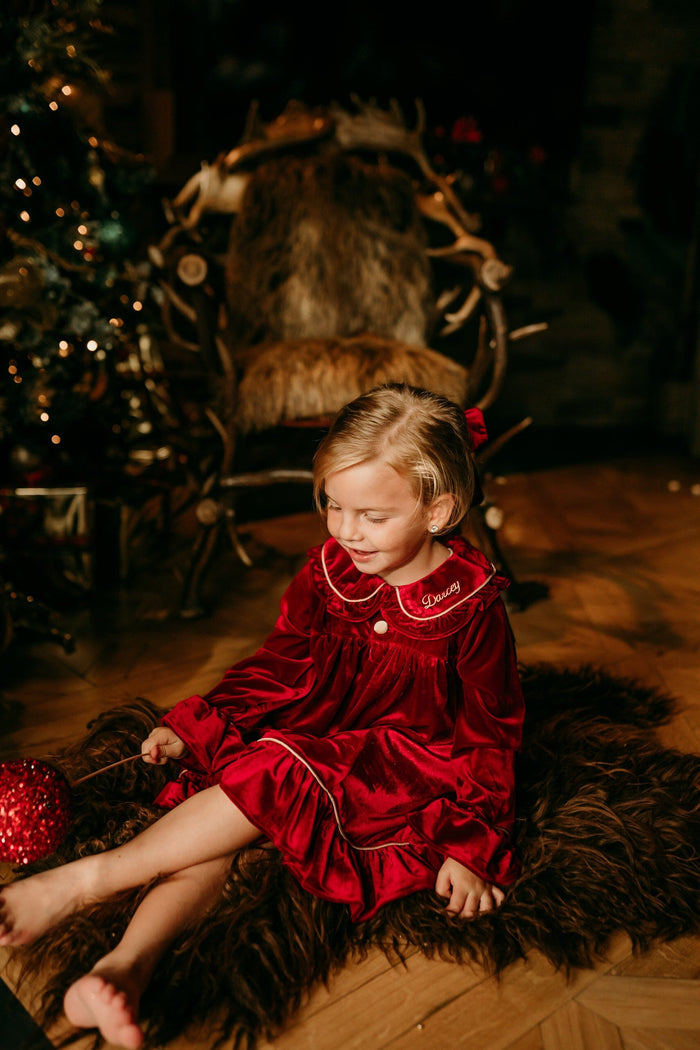Girls Red Luxe Nightdress