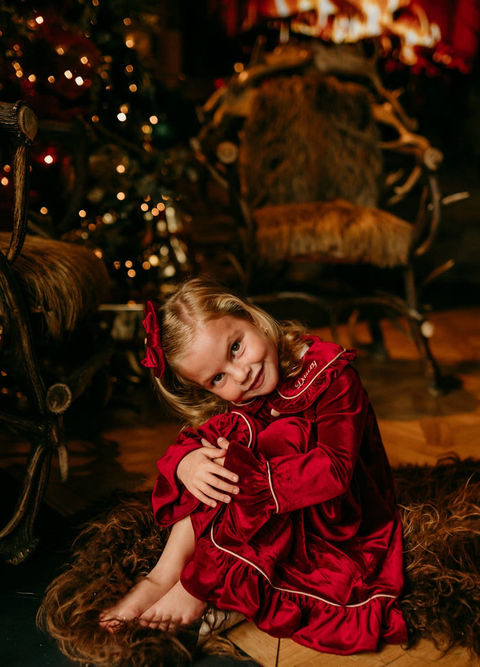 Girls Red Luxe Nightdress