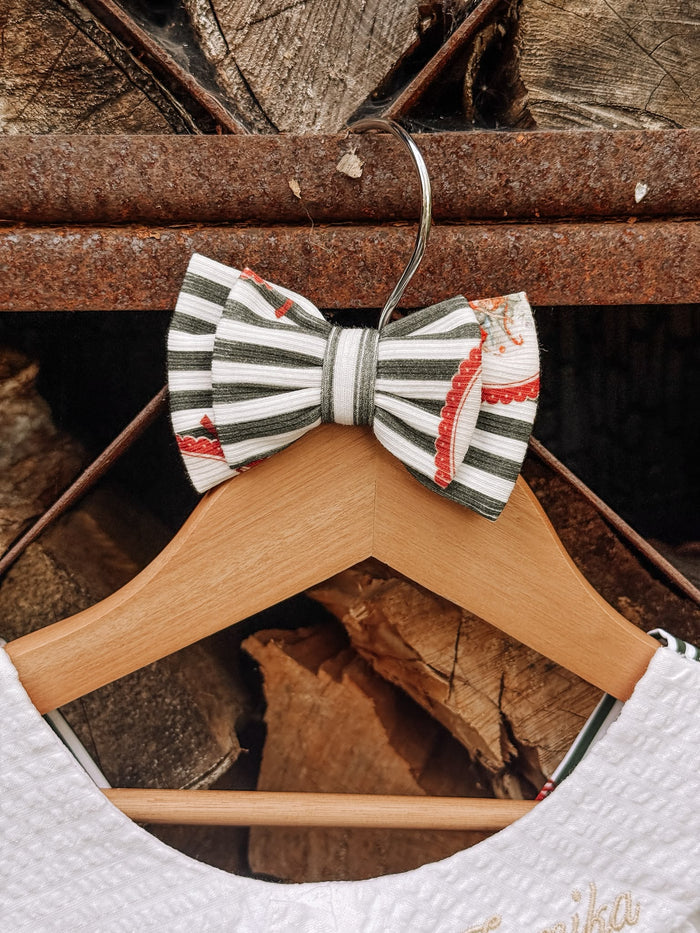 Girls Ribbed Emerald Vintage Noelle Small Hairbow
