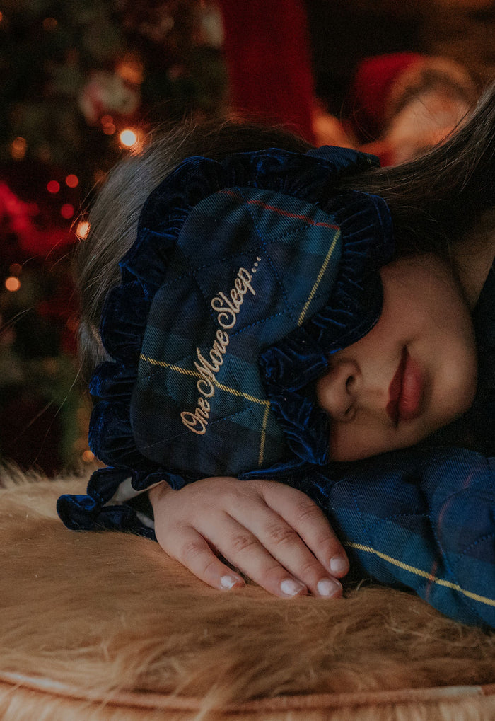 Girls Royal Navy Tartan One More Sleep Eyemask