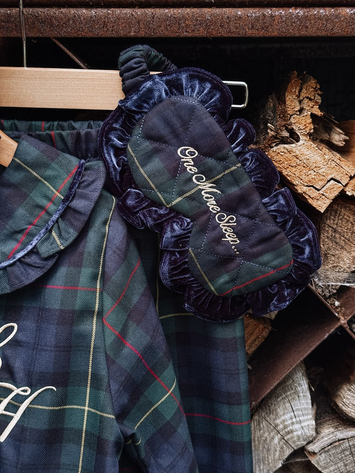 Girls Royal Navy Tartan One More Sleep Eyemask
