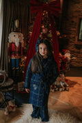 Girls Royal Navy Tartan Personalised Dressing Gown