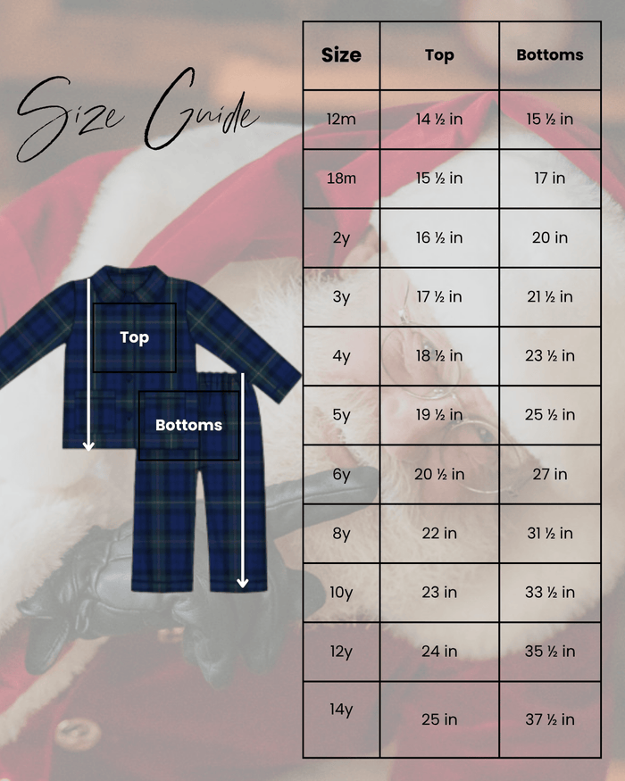 Girls Royal Navy Tartan Personalised Pyjamas