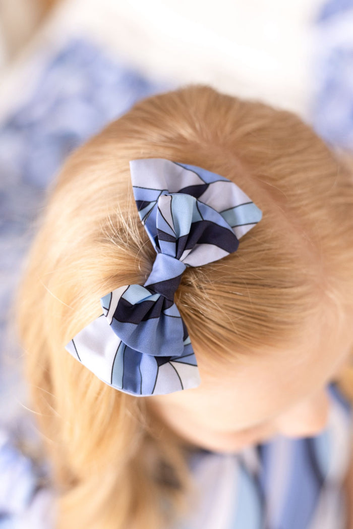 Girls Small Blue Riviera Muse Hairbow