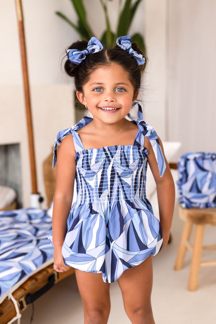 Girls Small Blue Riviera Muse Hairbow