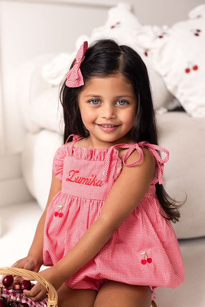 Girls Small Cherry Red Chic Hairbow
