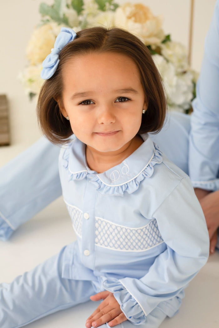 Girls Smocked Long Sleeve and Leg Pyjamas