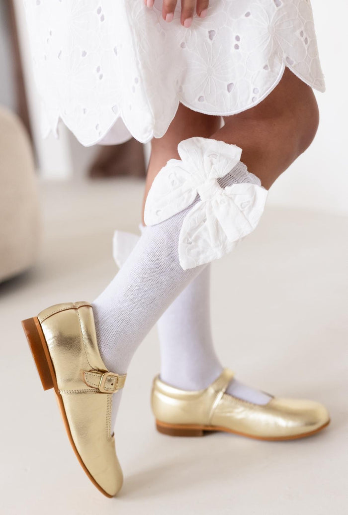 Girls White Angelic Broiderie Anglaise Socks