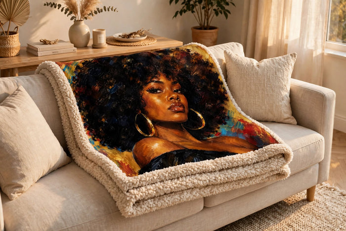 Golden Goddess Luxe Sherpa Blanket detail