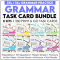 Grammar & Vocabulary Task Card Bundle - Hot Chocolate Teachables